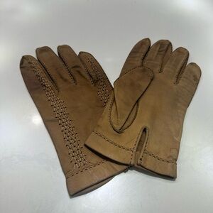 Tan Leather Work Gloves with Reinforced Palms